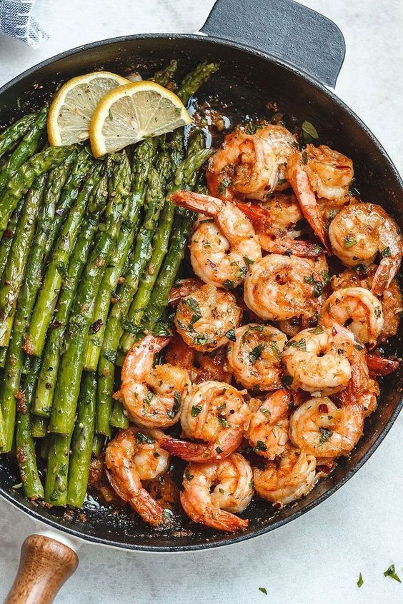 Garlic Butter Shrimp with Asparagus – Spartans Gym and Fitness