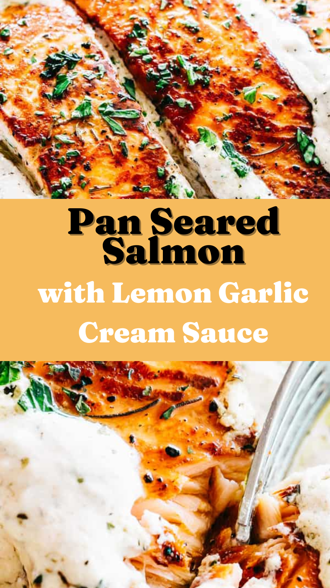 Creamy Pan Seared Salmon with Lemon Garlic Cream Sauce