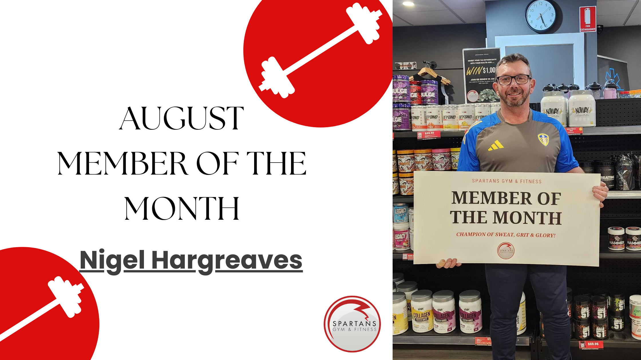 ⭐ MEMBER OF THE MONTH (August) - Nigel Hargreaves⭐ – Spartans Gym and ...